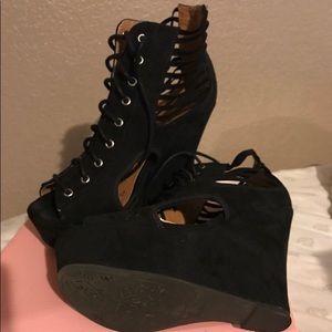 Lace up wedge